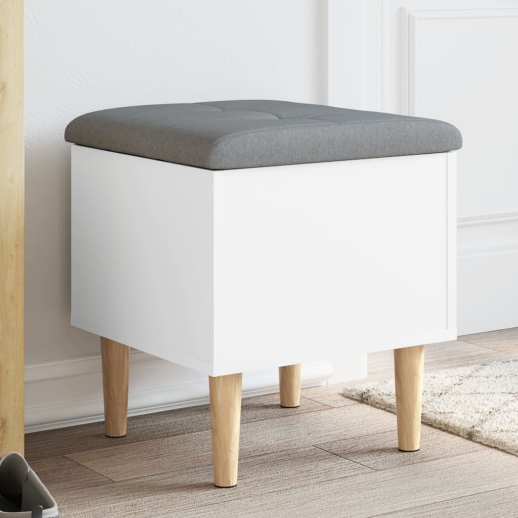 opbevaringsbænk 42x42x46 cm konstrueret træ hvid