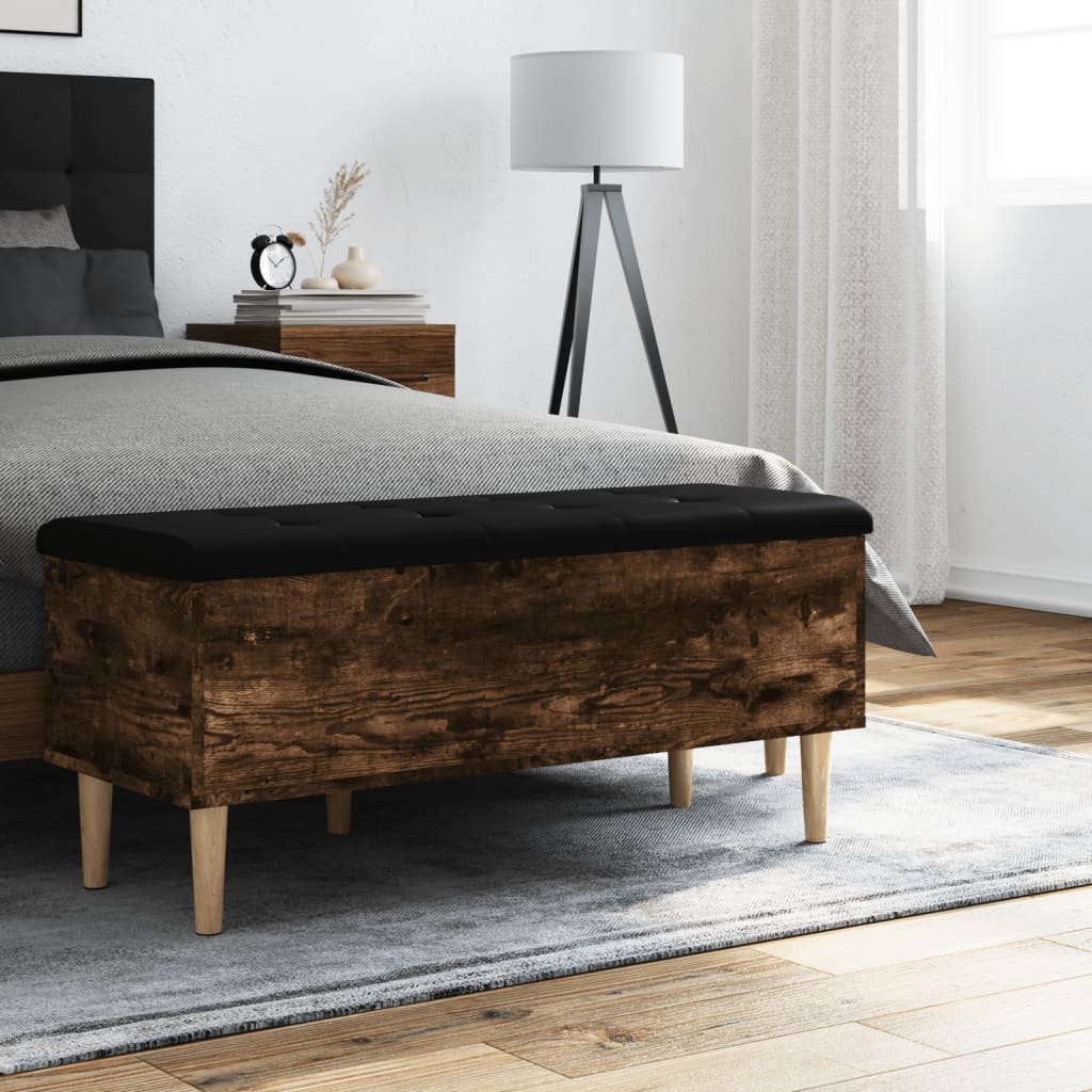 skobænk 102x42x46 cm konstrueret træ røget egetræsfarve