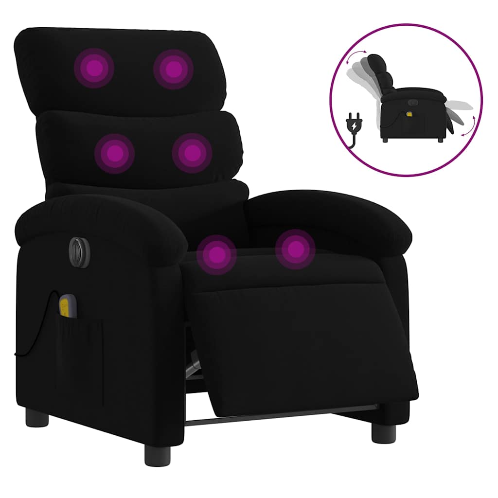eldrevet massagestol stof sort