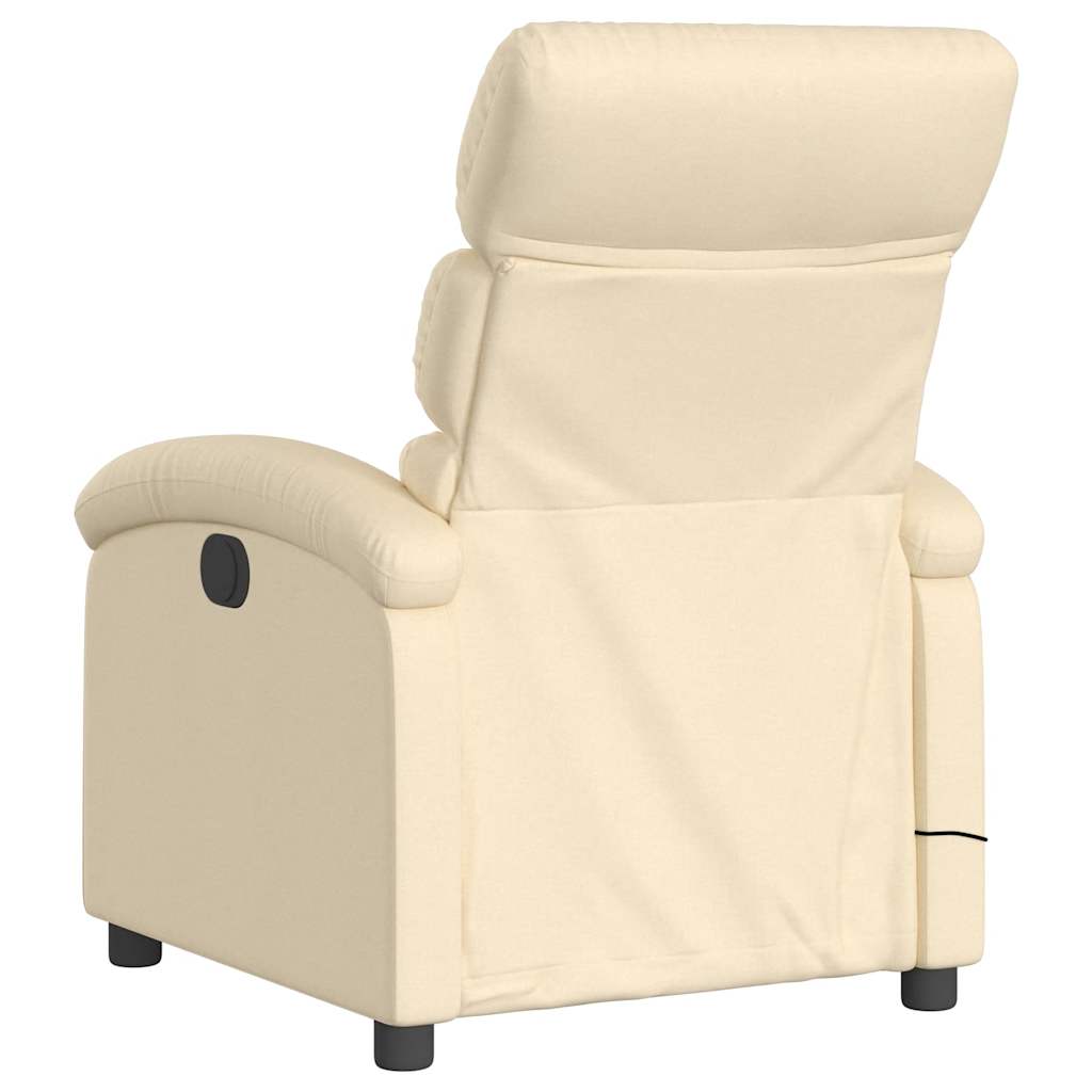 eldrevet massagestol stof cremefarvet