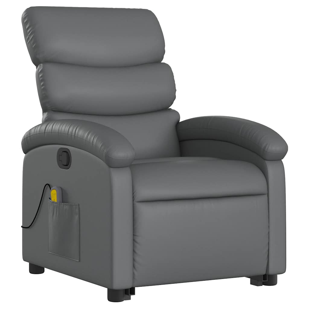 løftestol med massagefunktion kunstlæder grå