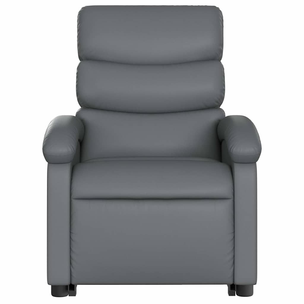 massagestol med løftefunktion kunstlæder grå