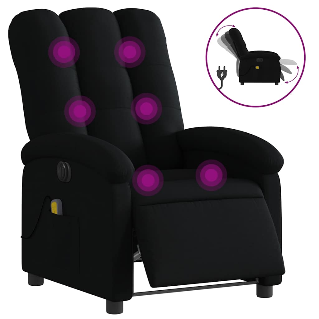 eldrevet massagestol stof sort