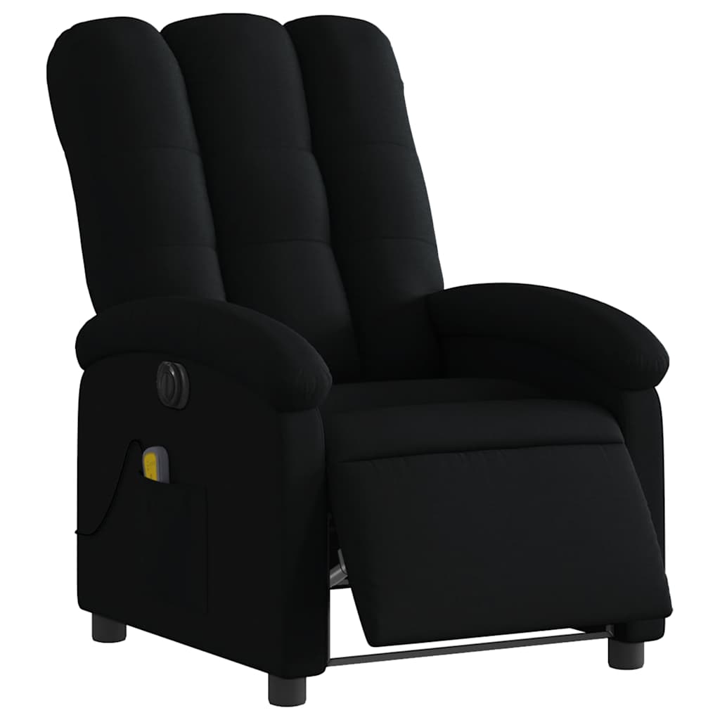 eldrevet massagestol stof sort