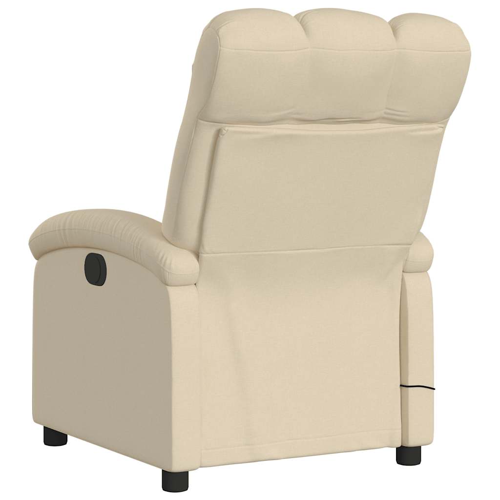 eldrevet massagestol stof cremefarvet