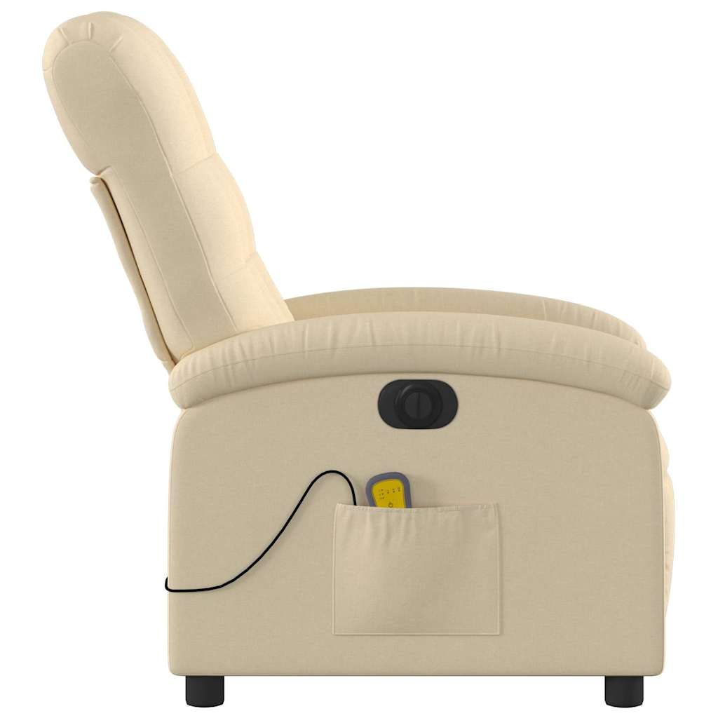 eldrevet massagestol stof cremefarvet
