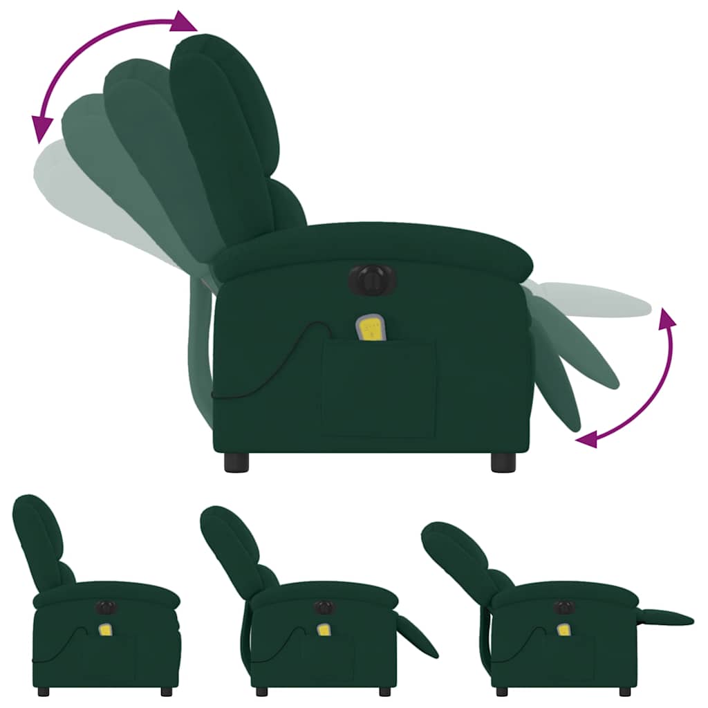massagestol velour mørkegrøn