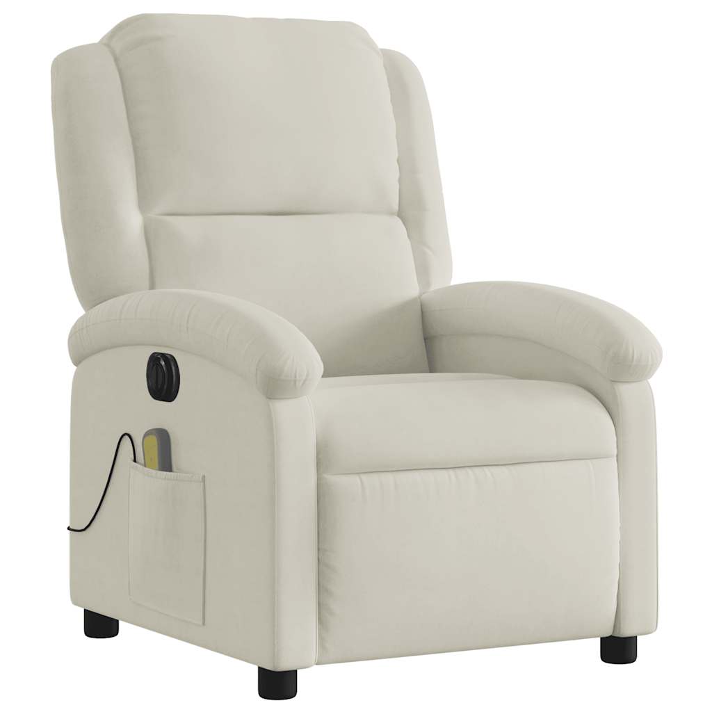 massagestol velour cremefarvet