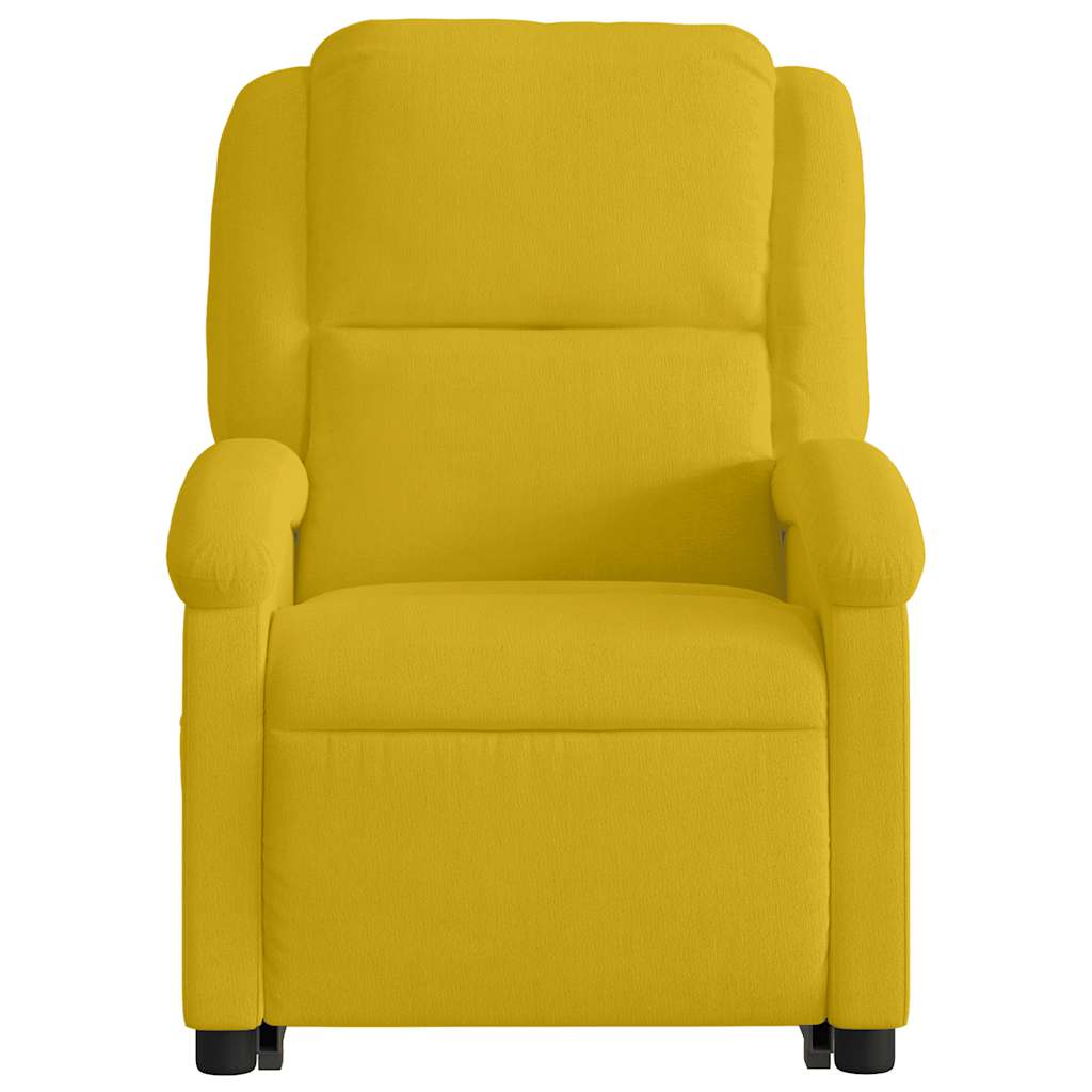 løftestol med massagefunktion velour gul
