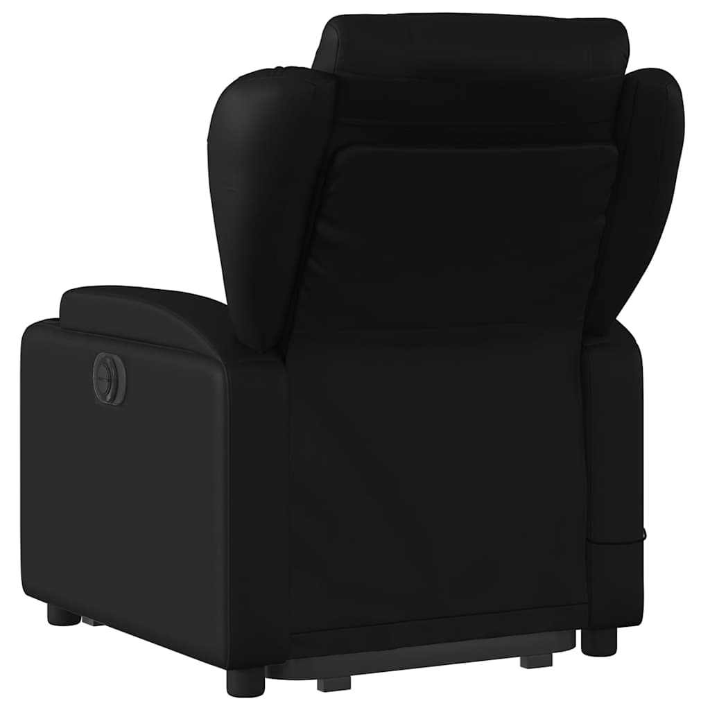 massagestol med løftefunktion kunstlæder sort