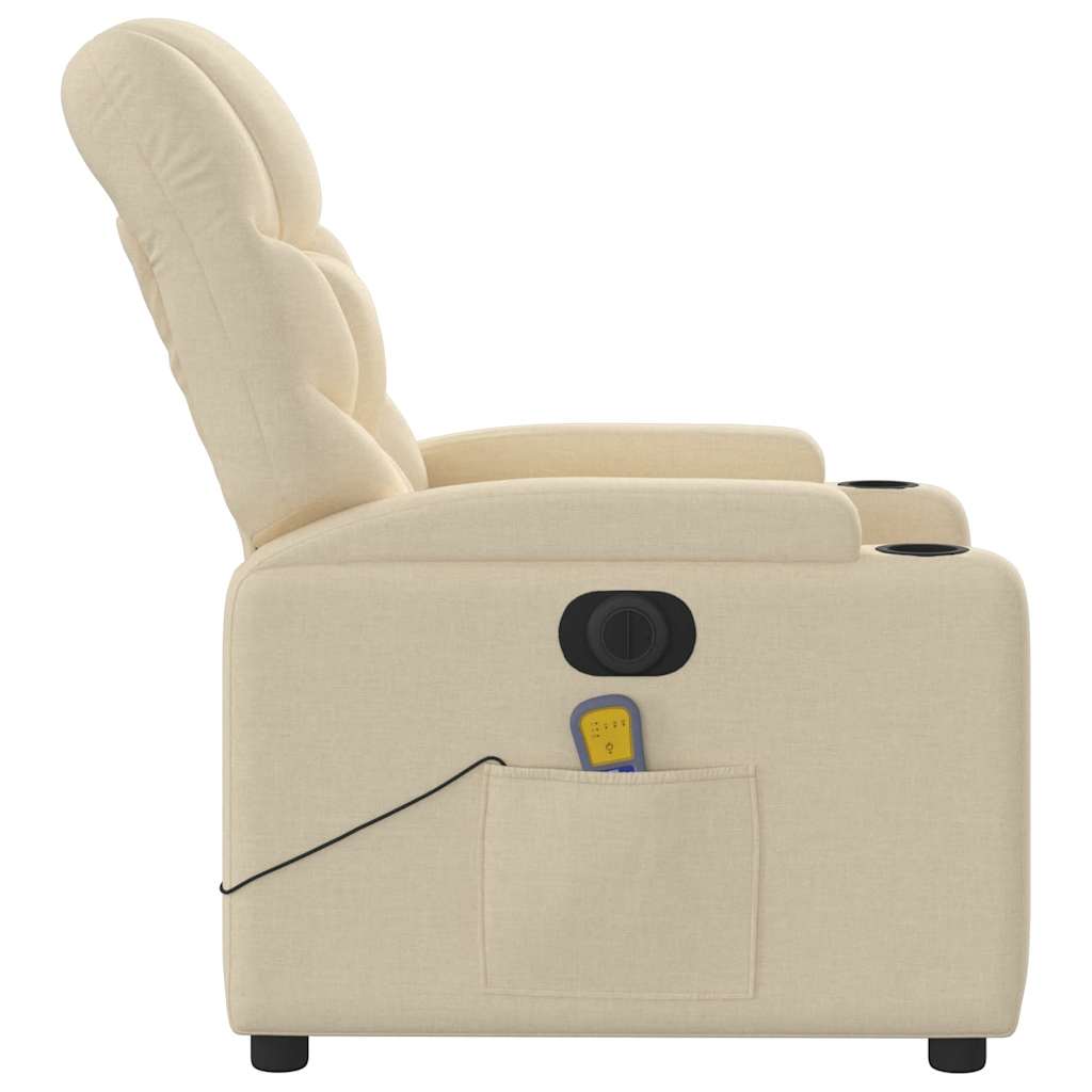 eldrevet massagestol stof cremefarvet