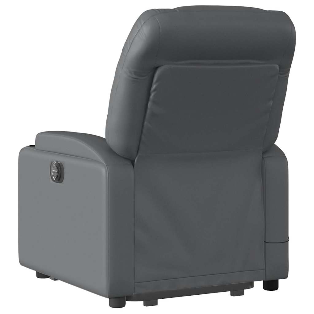løftestol med massagefunktion kunstlæder grå