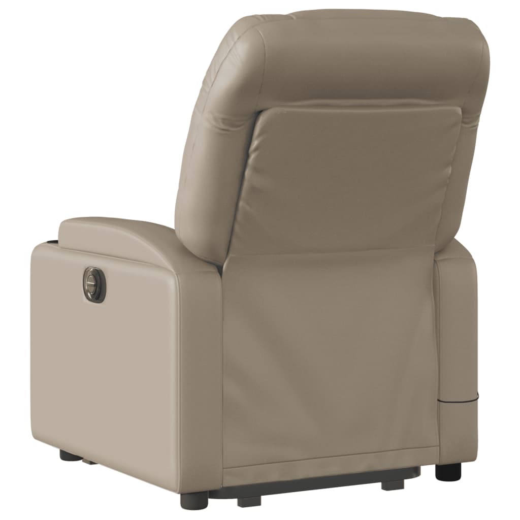 løftestol med massagefunktion kunstlæder cappuccino