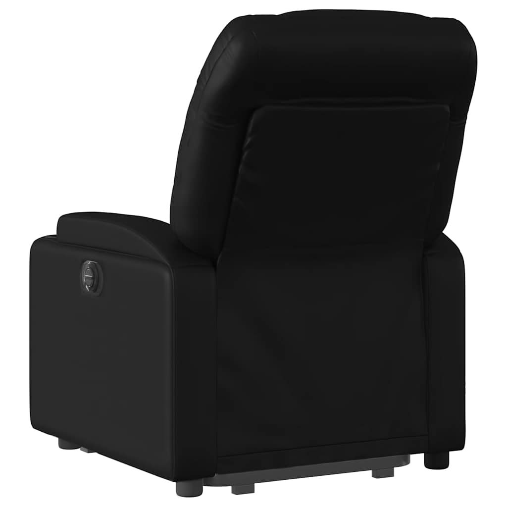 massagestol med løftefunktion kunstlæder sort