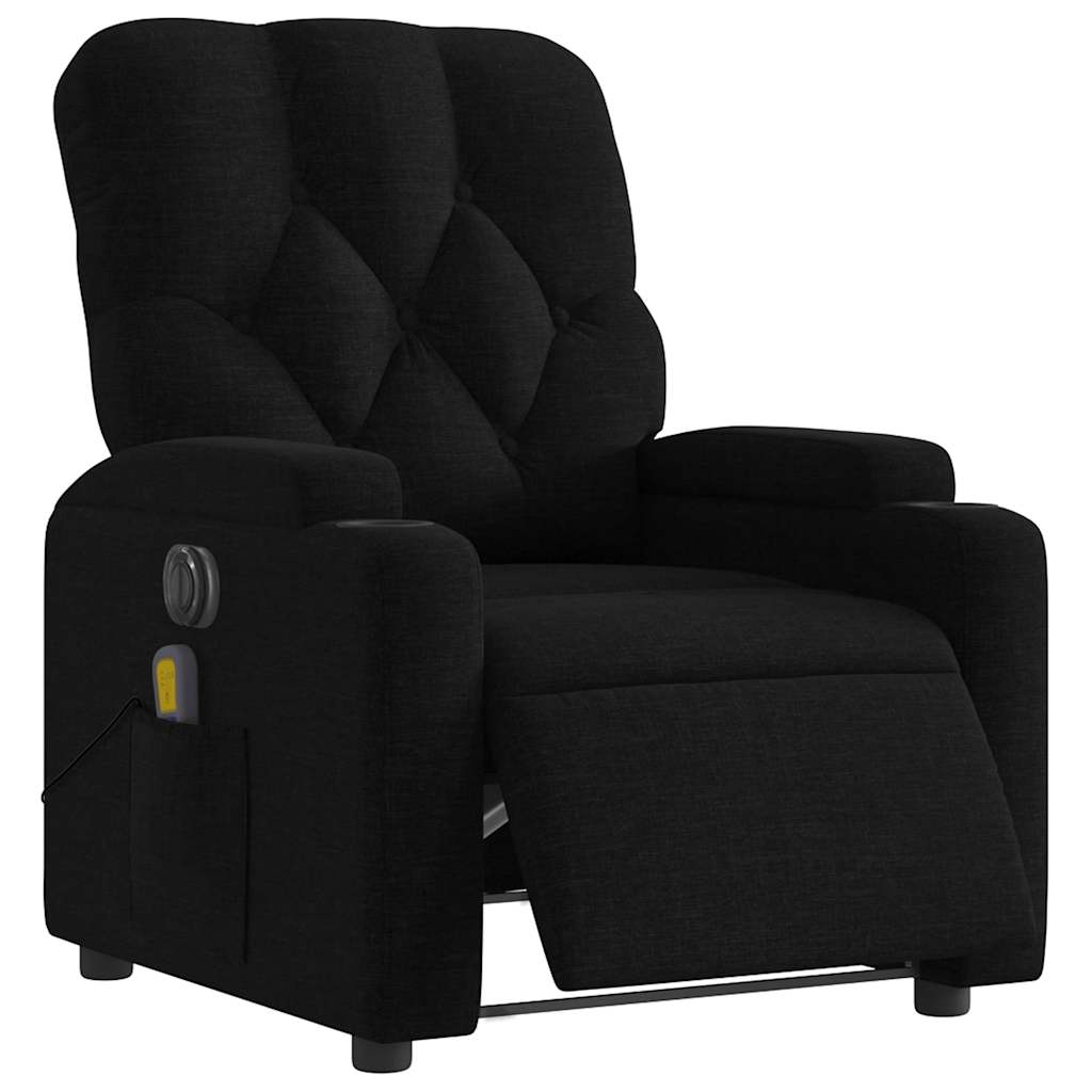 eldrevet massagestol stof sort