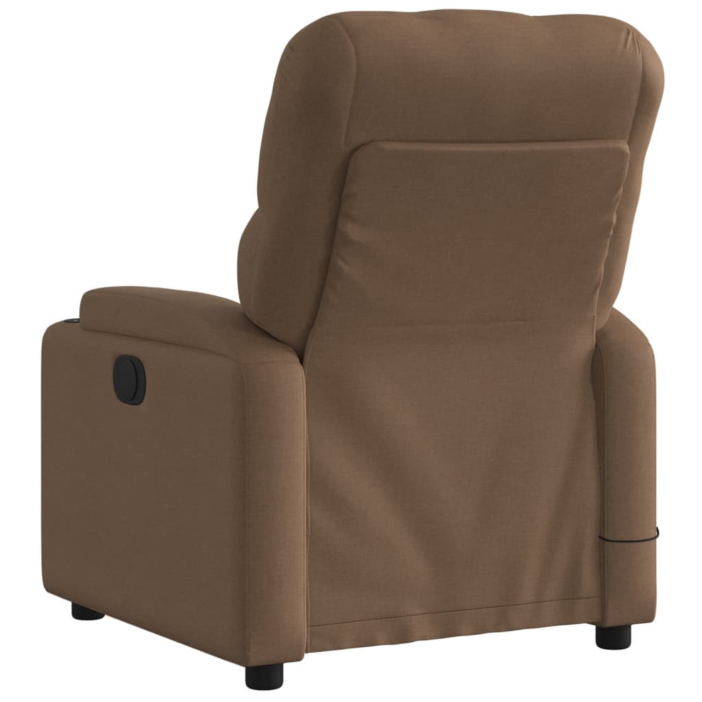 eldrevet massagestol stof brun