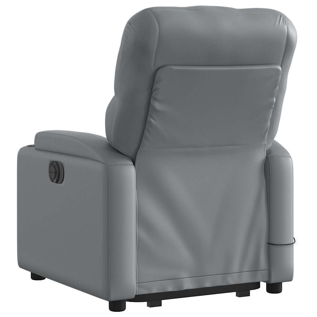 løftestol med massagefunktion kunstlæder grå