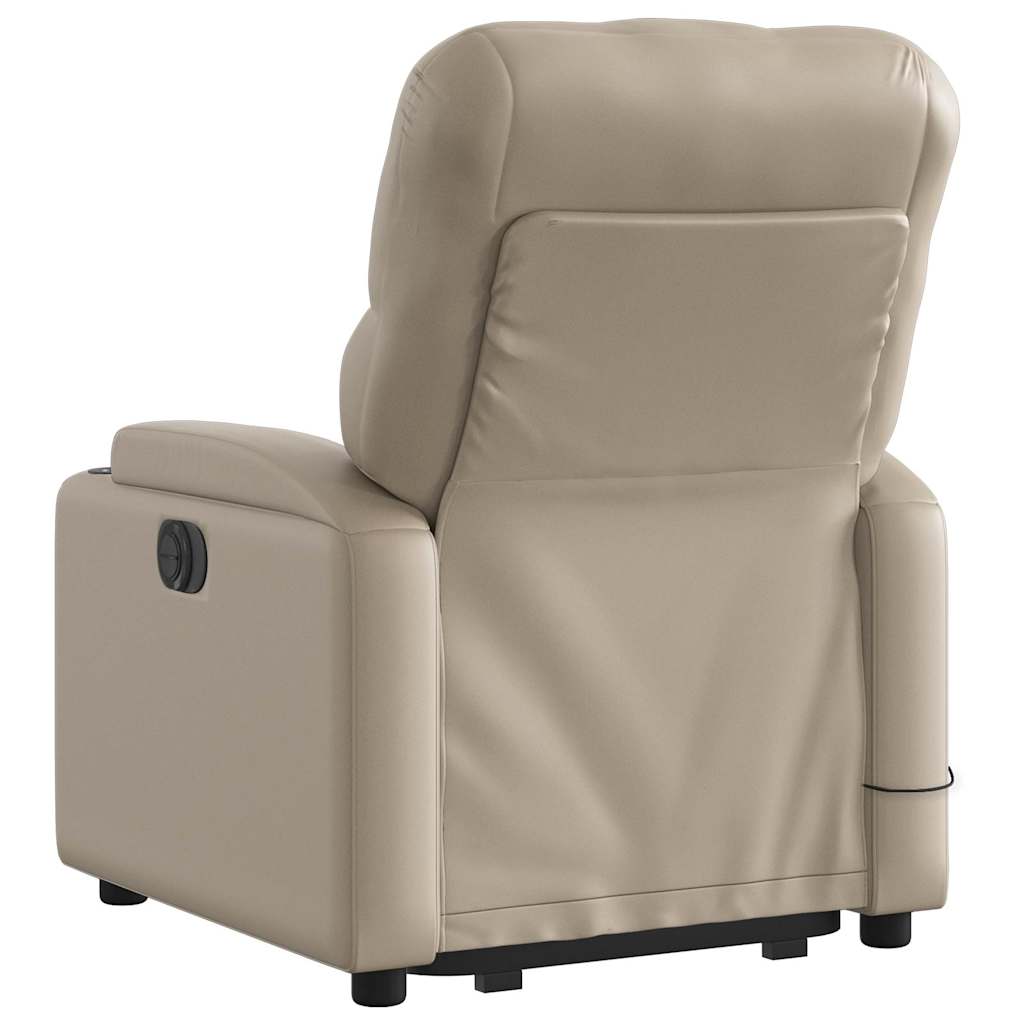 løftestol med massagefunktion kunstlæder cappuccino