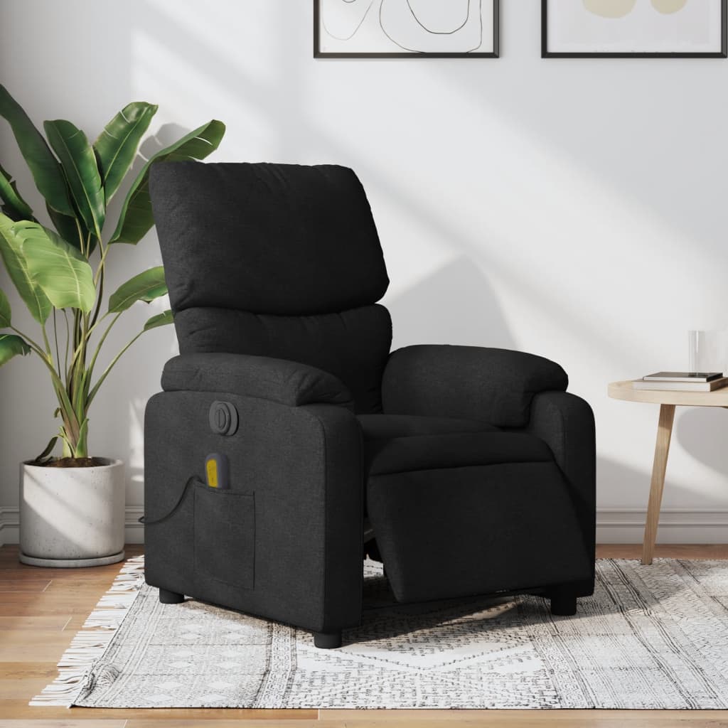 eldrevet massagestol stof sort