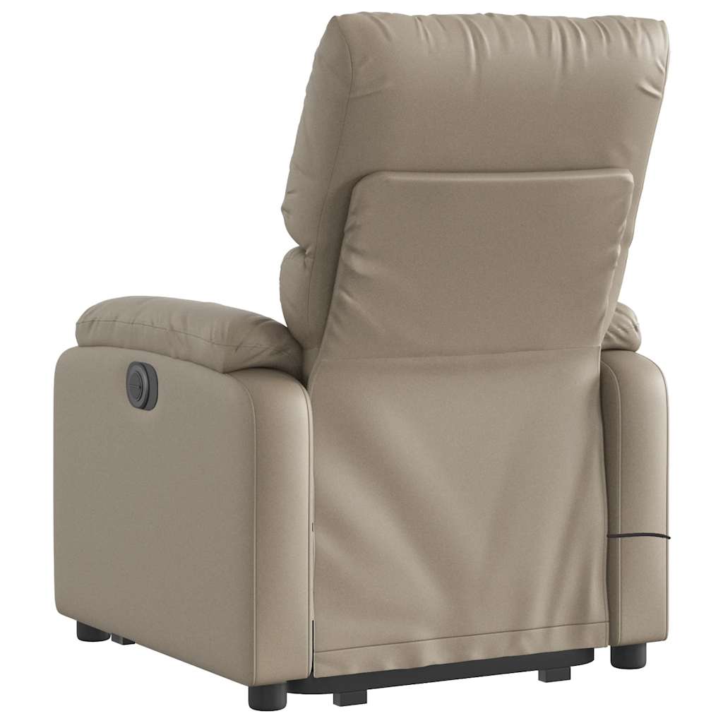 løftestol med massagefunktion kunstlæder cappuccino