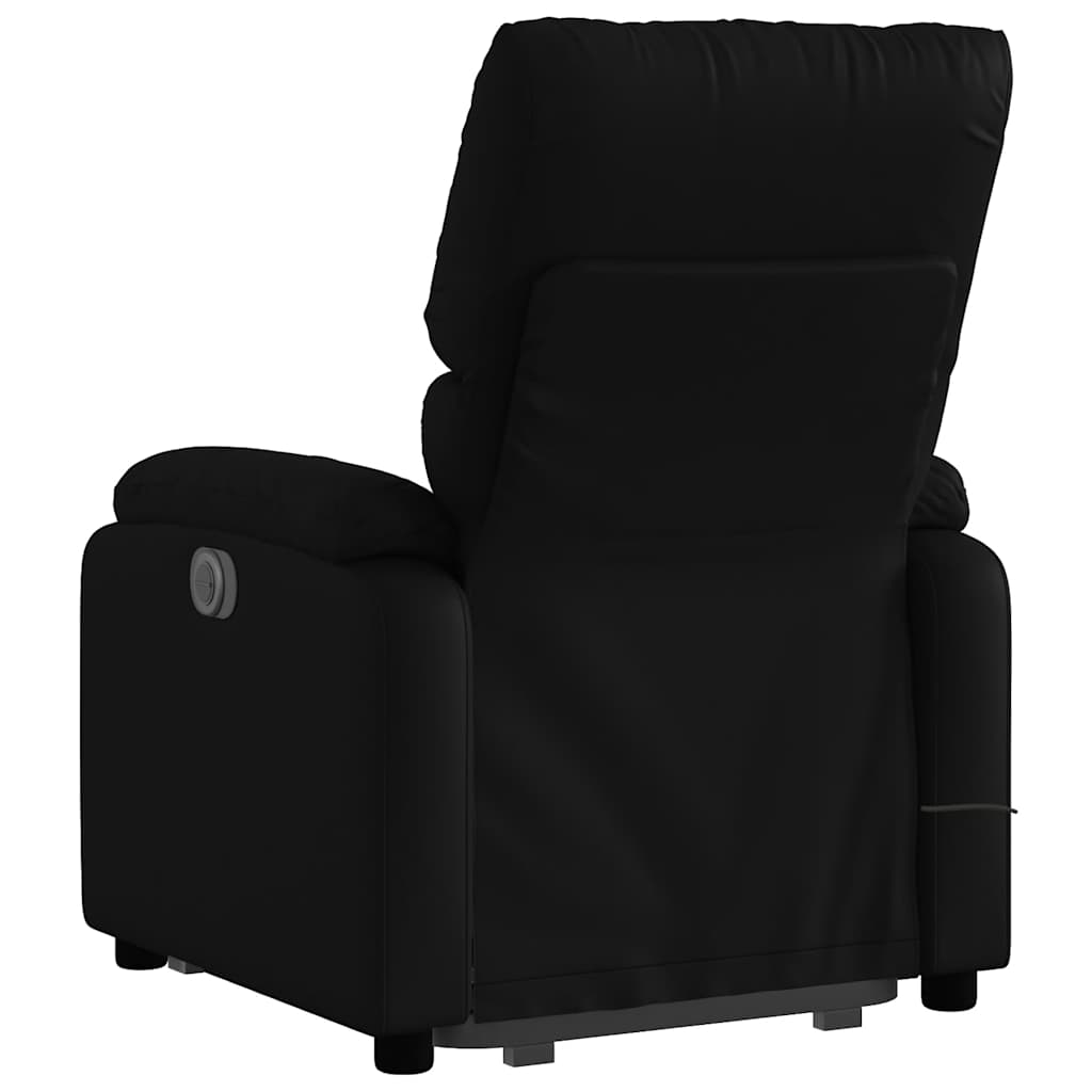 massagestol med løftefunktion kunstlæder sort