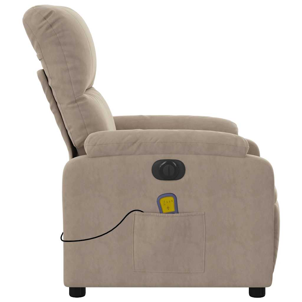 massagestol mikrofiberstof gråbrun