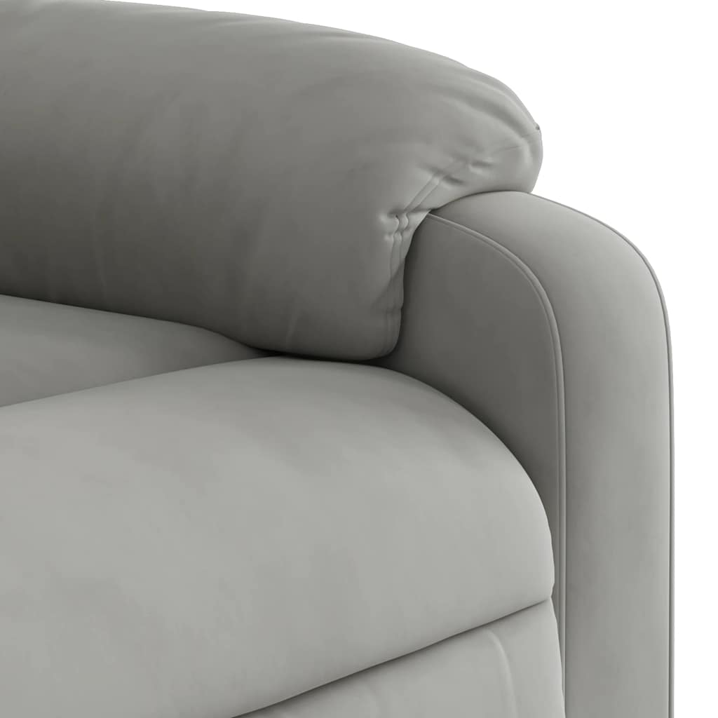 massagestol mikrofiberstof lysegrå