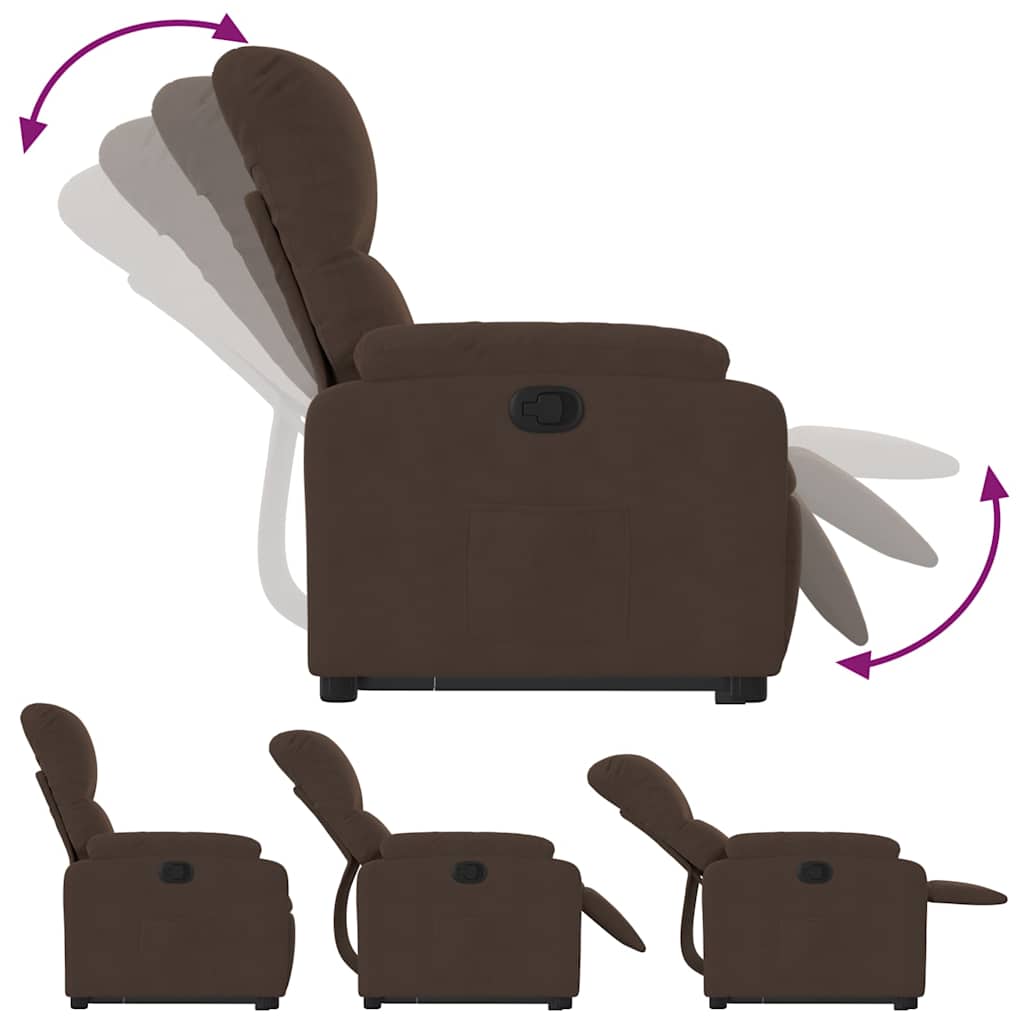 løftestol mikrofiberstof brun
