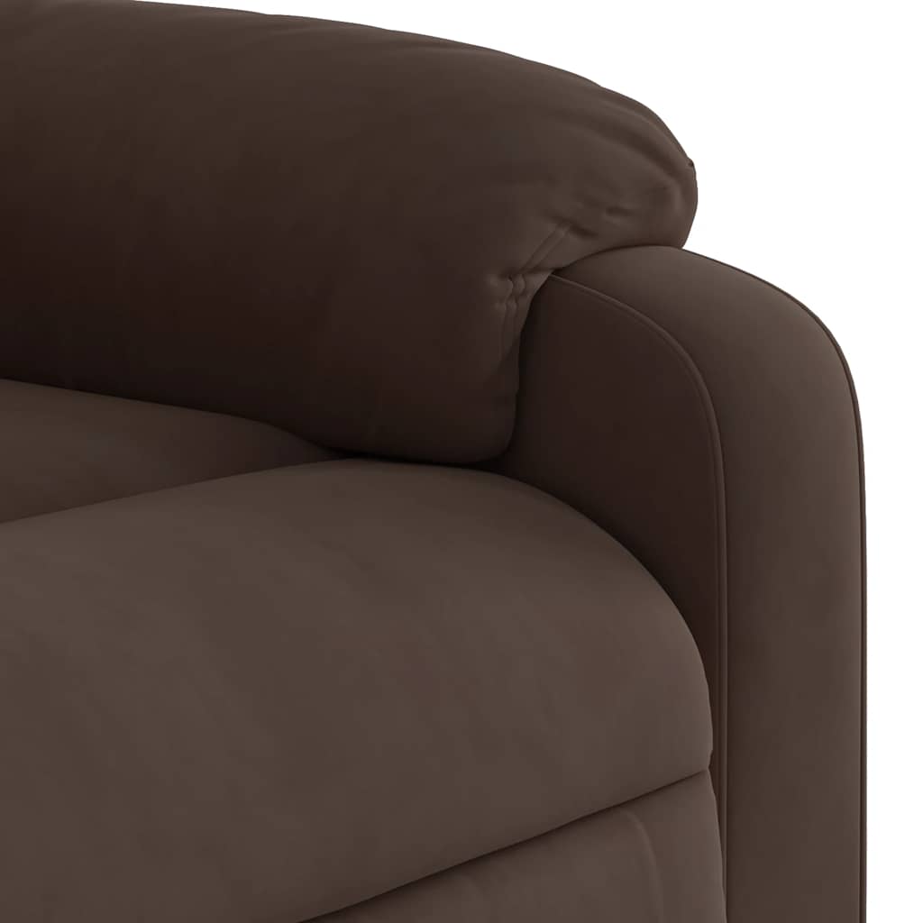 løftestol mikrofiberstof brun
