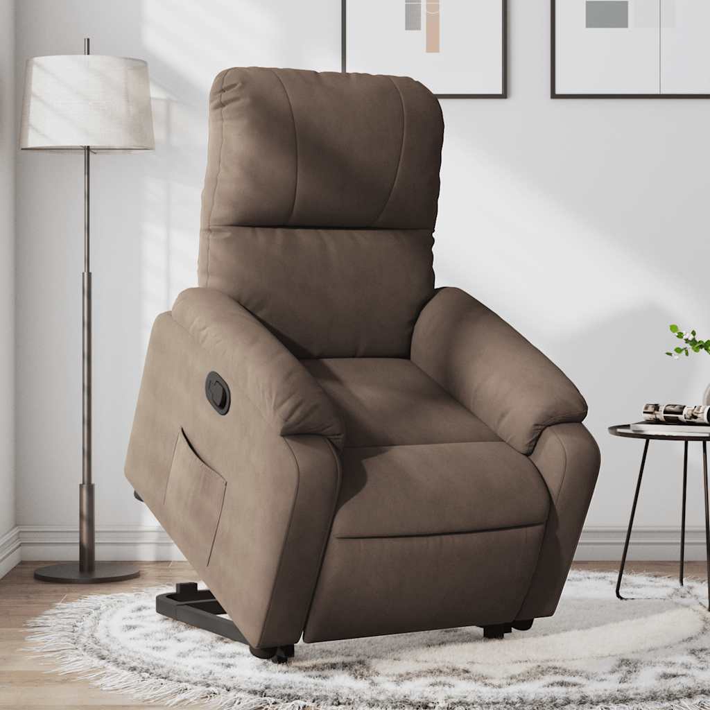 løftestol mikrofiberstof brun