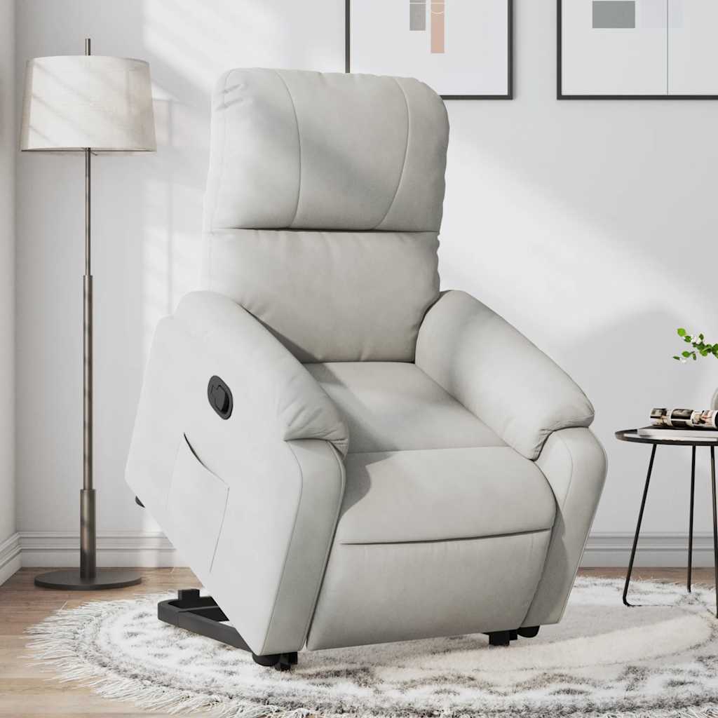 løftestol mikrofiberstof lysegrå