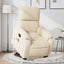 massagestol med løftefunktion mikrofiberstof beige