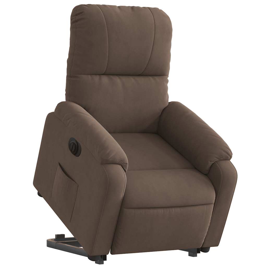 løftestol mikrofiberstof brun