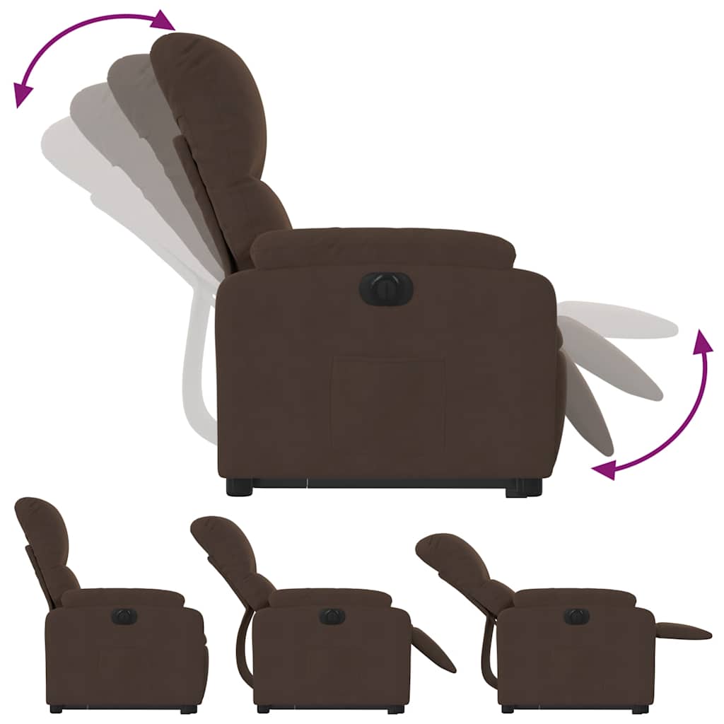 løftestol mikrofiberstof brun