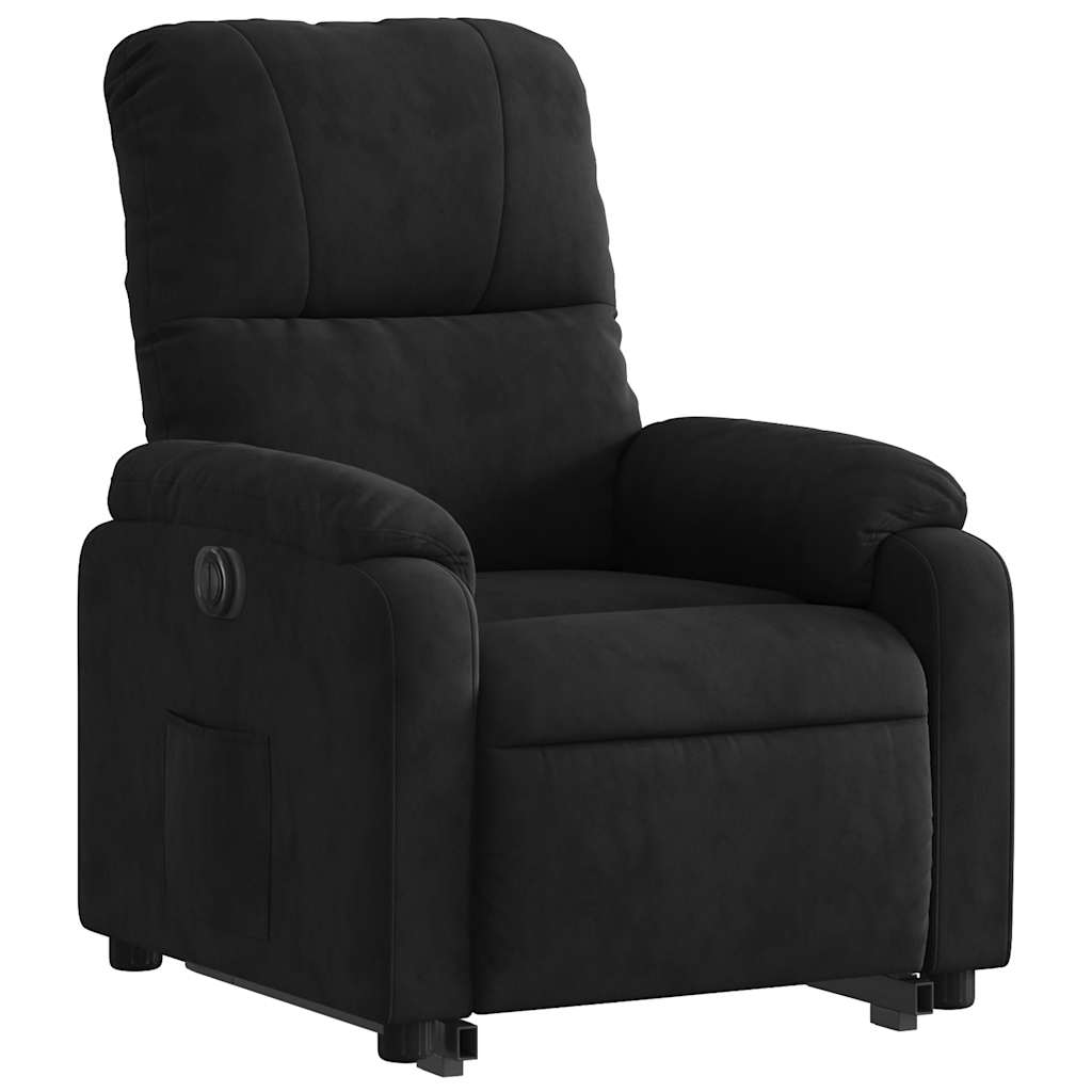 løftestol mikrofiberstof sort