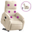 massagestol med løftefunktion mikrofiberstof beige