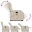 massagestol med løftefunktion mikrofiberstof beige