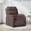 eldrevet lænestol stof mørkebrun