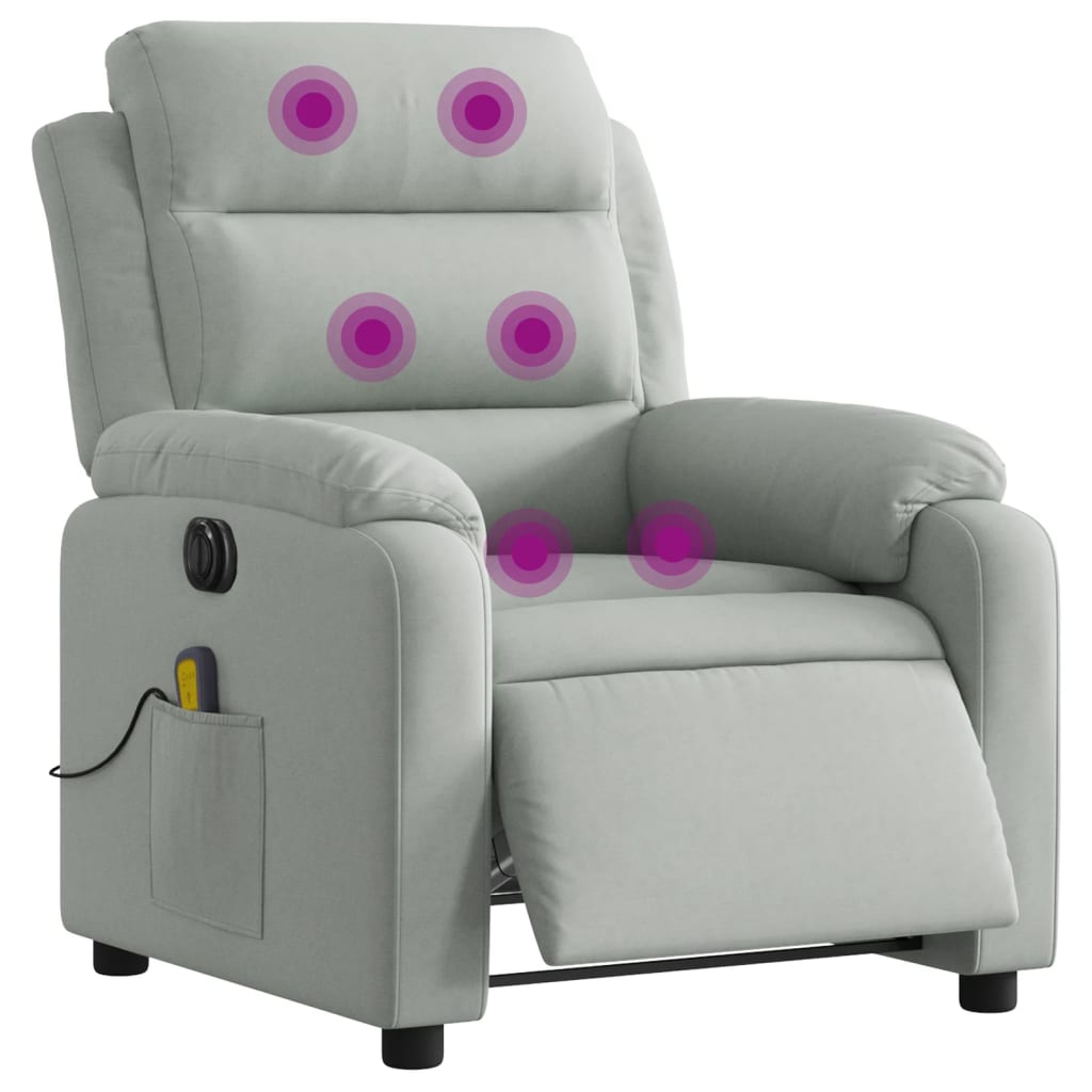 massagestol velour lysegrå