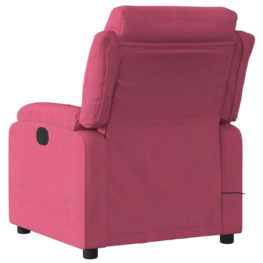 massagestol velour vinrød