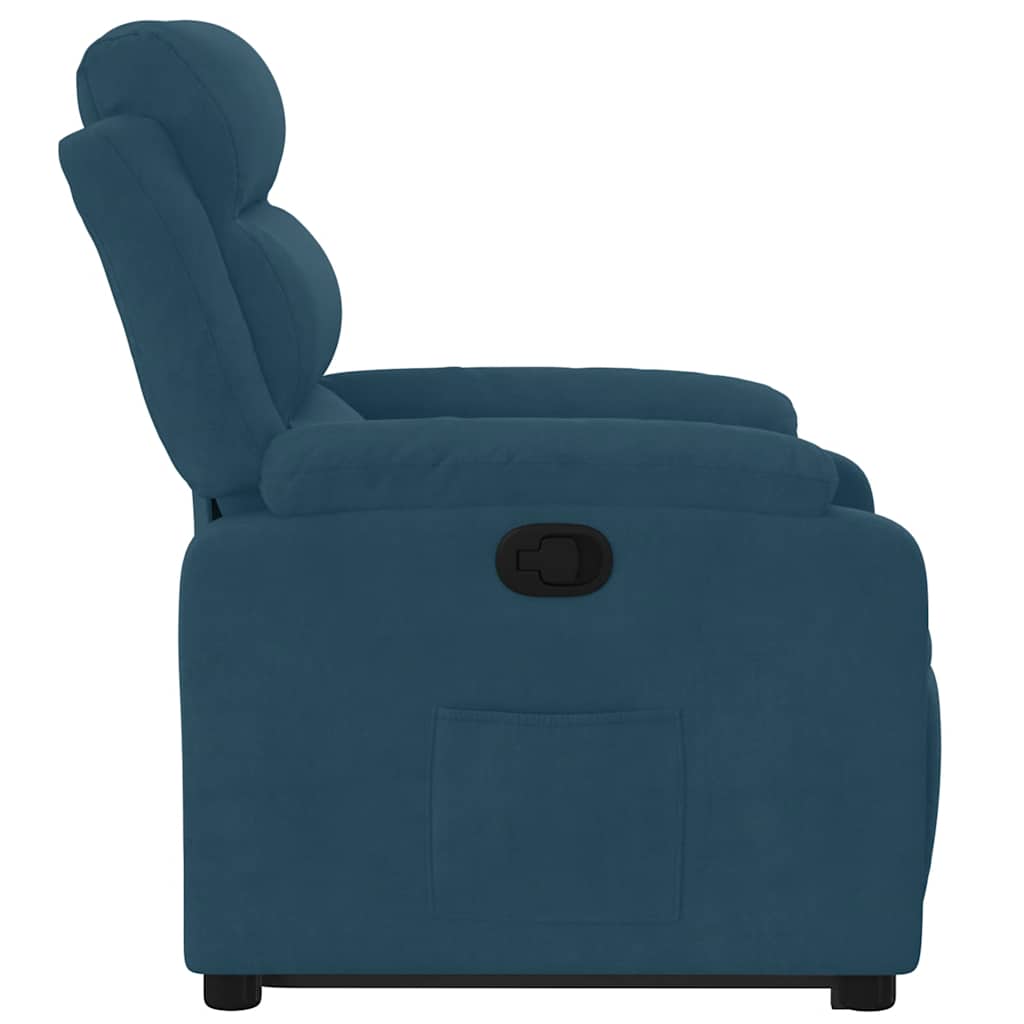 løftestol velour blå