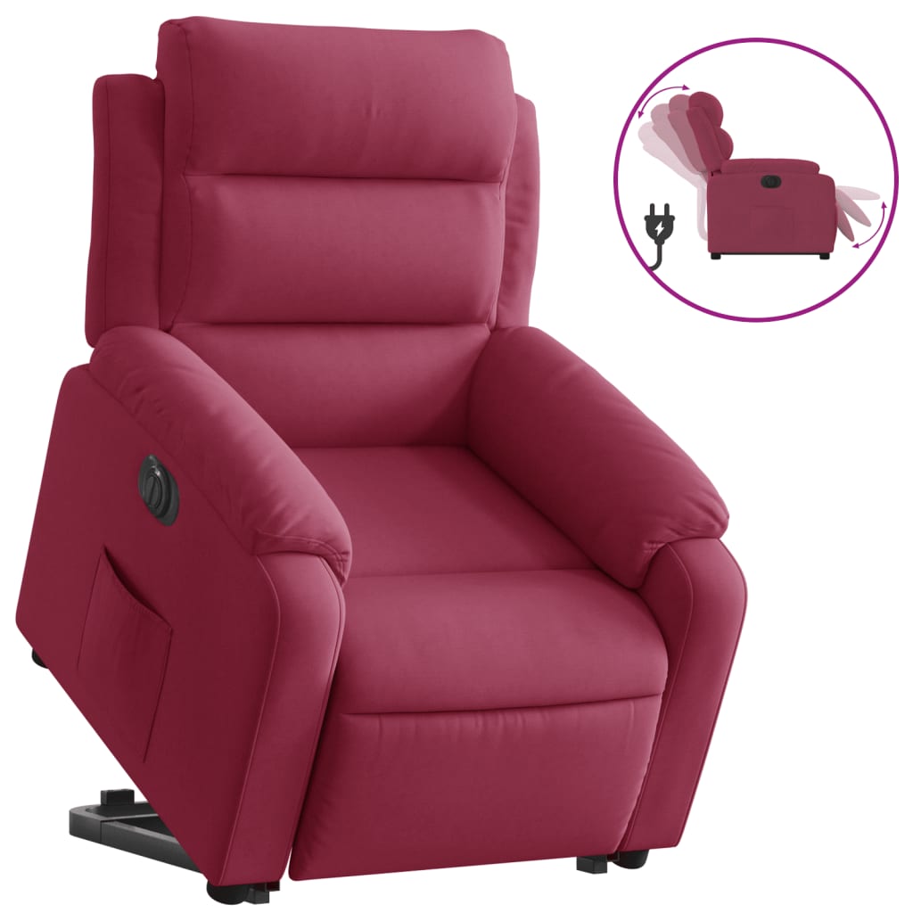 løftestol velour vinrød
