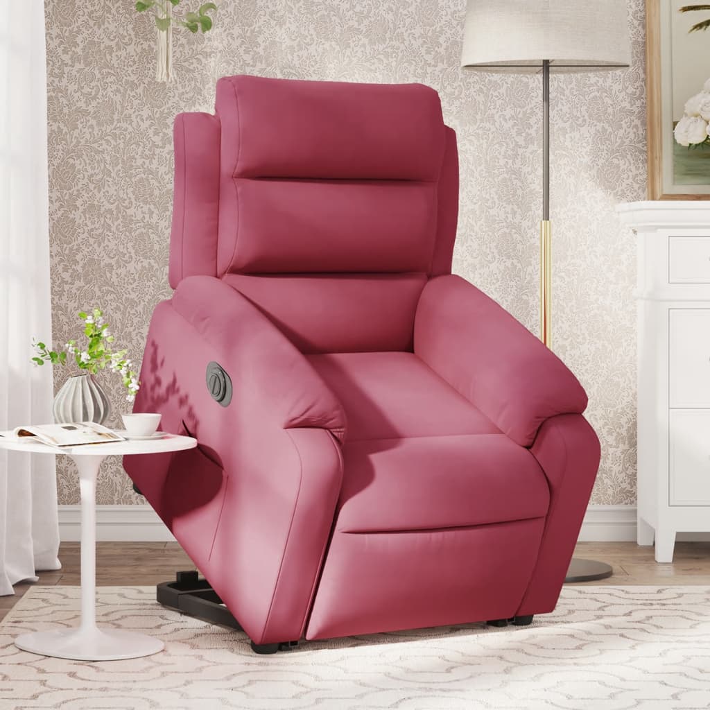 løftestol velour vinrød