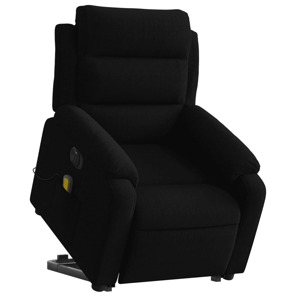 massagestol med løftefunktion velour sort