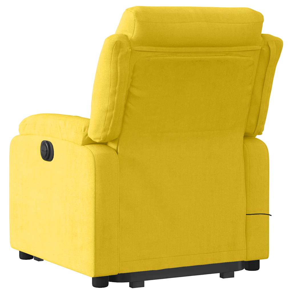 løftestol med massagefunktion velour gul