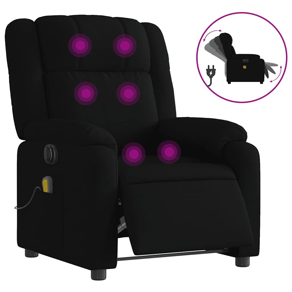 eldrevet massagestol stof sort