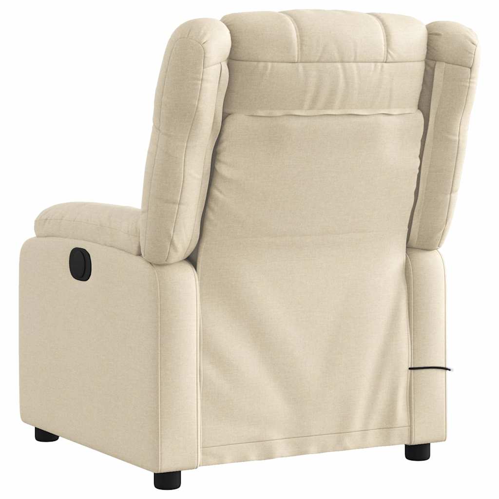 eldrevet massagestol stof cremefarvet