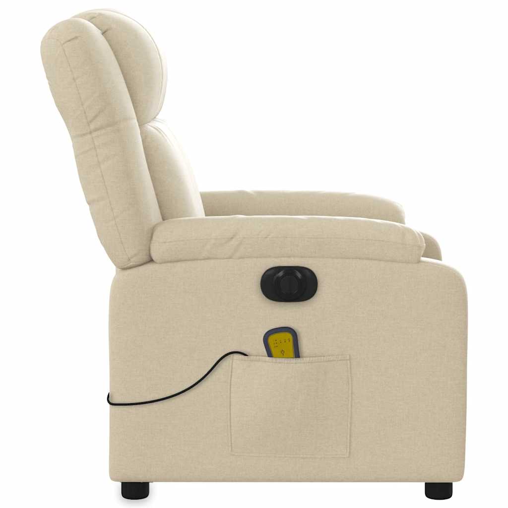 eldrevet massagestol stof cremefarvet