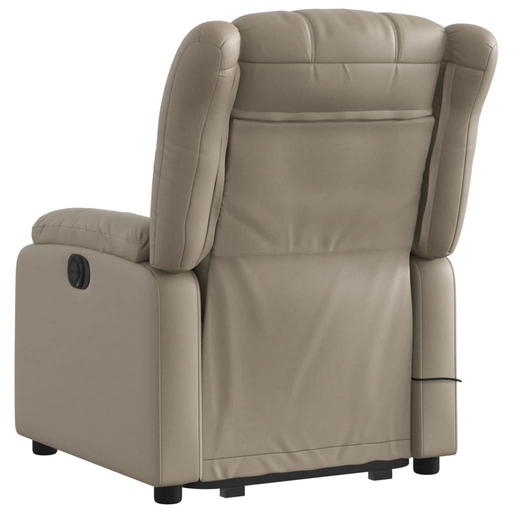løftestol med massagefunktion kunstlæder cappuccino