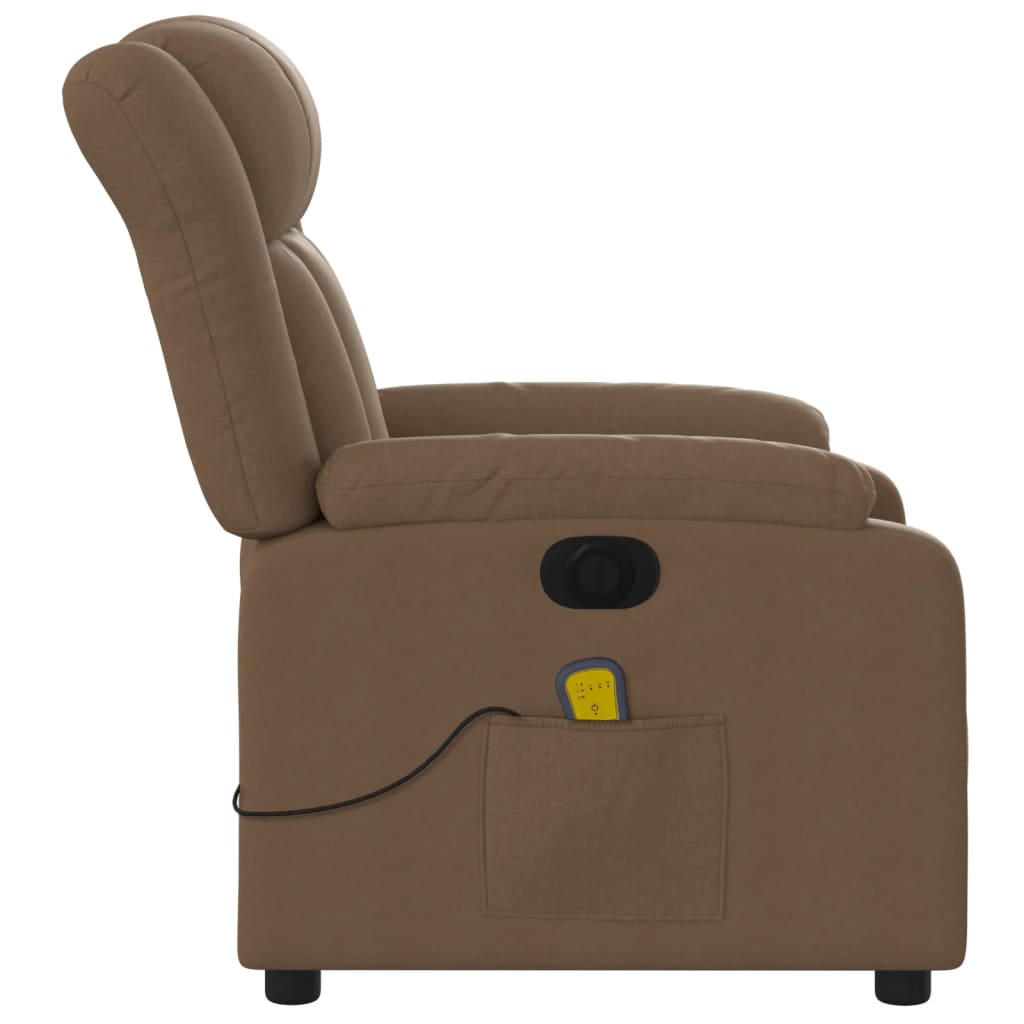 eldrevet massagestol stof brun